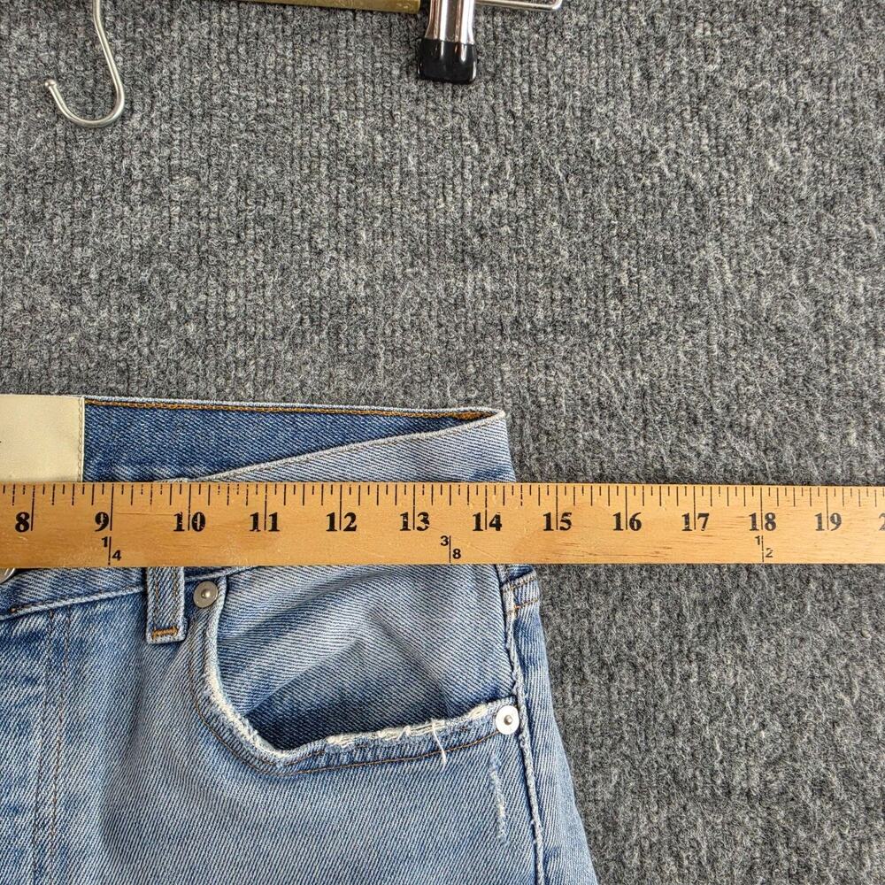 CQY Jeans 28 High Rise Straight Light Wash Raw Hem Blue Denim Casual Work Office - Picture 10 of 15